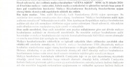 2024-cü il üzrə “ATENA AQRO” MMC-nin Maliyyə Hesabatları üzrə Auditor Rəyi